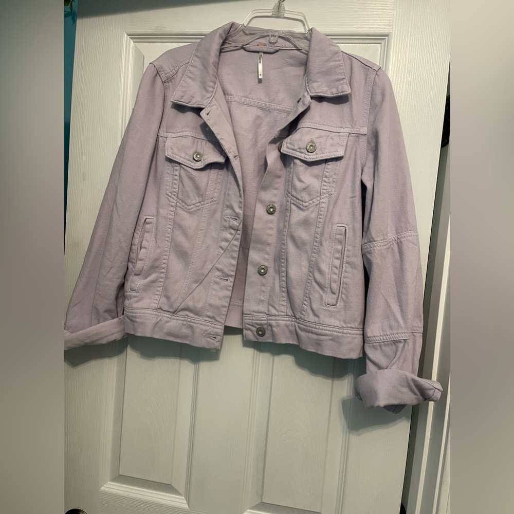 Free People Purple Jean Jacket, Size M